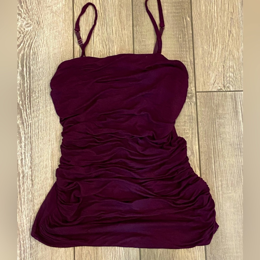Tank Top with lose fabric detailing in the front and smooth back.
